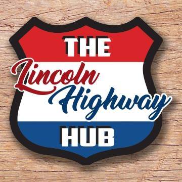The Lincoln Highway Hub badge logo in red, white, and blue